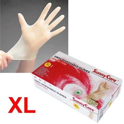 100 SunnyCare Powder Free Vinyl Gloves Food Service (Latex Nitrile Free) 🔥🔥 XL