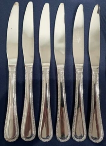 Set of 7- Pfaltzgraff BELLA 18/10 Stainless 9 3/8" Modern Solid Knives Excellent - Picture 1 of 6