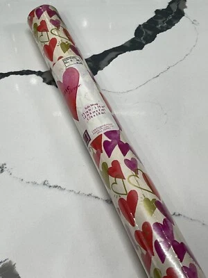 New Vintage 1990’s  Valentines Gift Wrap 15 Sqft - Image 1 of 4