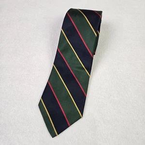 Rooster West End Collection Repp Neck - Tie Blue Green Yellow Red Striped Silk - Picture 1 of 5