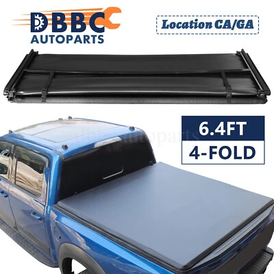 6.4Ft Quad Fold Tonneau Bed Cover For Dodge Ram 1500 2500 3500 2002-2023 Foto 1 de 4