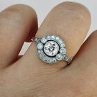 Vintage Art Deco 2.20 Ct Round Cut 14k White Gold Finish Diamond Wedding Ring