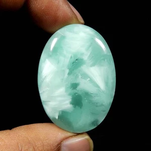 Larimar Designer Cabochon Sky Blue Hemimorphite Gemstone Oval Shape 57Cts #10343 - Picture 1 of 8
