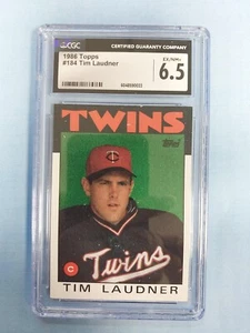 1986 Topps Tim Laudner #184 CGC 6.5 EX/NM+ - Picture 1 of 2