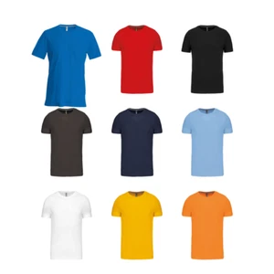 Camiseta para hombre Kariban manga corta cuello redondo (K356) - Camiseta lisa informal para adultos - Imagen 1 de 11