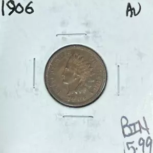 Indian Head Cent 1906 ~ AU ~BONITA MONEDA~ - Imagen 1 de 2