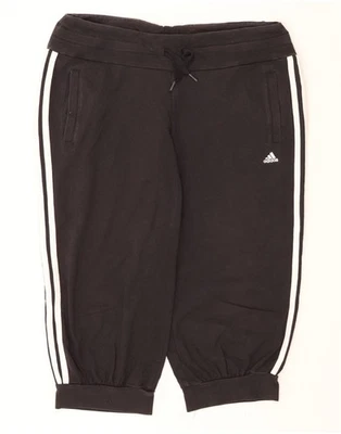ADIDAS Womens Climalite Capri Tracksuit Trousers UK 12/14 Medium  Black DN27 - Image 1 of 3
