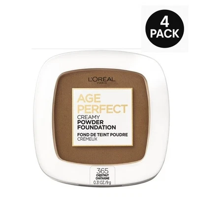 L'Oreal Paris Age Perfect Creamy Powder Foundation with Minerals Chestnut 4 Pack - Image 1 of 2