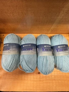Plymouth Yarn Company Zugabe Garn - Acryl/Wollmischung 4 Knäuel hellblau - Bild 1 von 7
