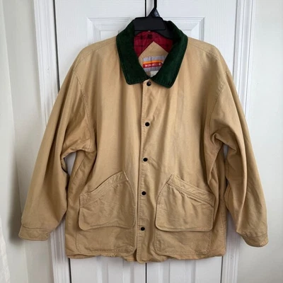 Vintage Winchester Barn Coat Chore Jacket Tan Flannel Lining Corduroy Collar L - Image 1 of 4