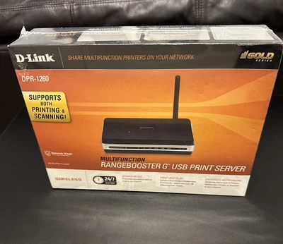 D-Link DPR-1260 Multifunction Rangebooster G USB Print Server New/Sealed  - Image 1 of 4