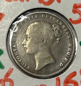 1859 Great Britain One Shilling - .952 Silver - Picture 1 of 2