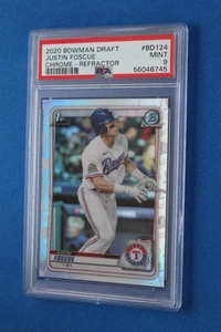 2020 BOWMAN DRAFT CHROME REFRACTOR JUSTIN FOSCUE #BD124 PSA 9 - Picture 1 of 3