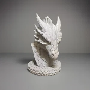 Busto de dragón dormido - 8 pulgadas - blanco - Imagen 1 de 4