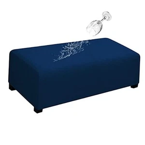 100% Dual Waterproof Stretch Ottoman Cover Rectangle Folding Storage Stool - Picture 1 of 8