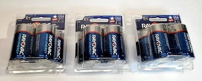 Baterías alcalinas D de alta energía Rayovac - 12 unidades (4 piezas x 3) 12/2032 Foto 1 de 4