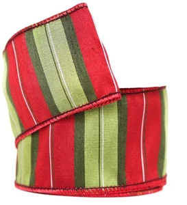 Reliant Ribbon Designer Plaid Stripe Dupione Wired Ribbon, 2.5 X 10 Yards, G... - Picture 1 of 3