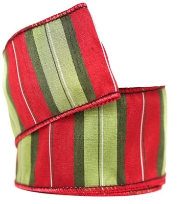 Reliant Ribbon Designer Plaid Stripe Dupione Wired Ribbon, 2.5 X 10 Yards, G... - Image 1 of 3