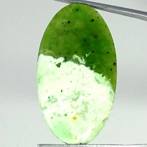 15.20 Cts Natural Chrome Chalcedony Oval Cabochon Bracelet Supply 19X34X3MM - Picture 1 of 6
