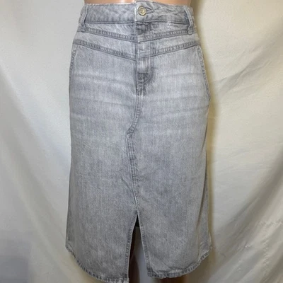 Zara Girls Gray Midi Denim Skirt Size 13-14 - Image 1 of 4