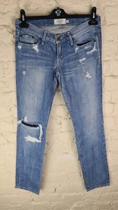 ABERCROMBIE & FITCH 'Erin' Ladies Distressed Jeans Size: 2S or W 28 L 30 VGC - Picture 1 of 12