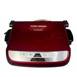 George Foreman EVOLVE RED Grill System GRP3842R w\ Ceramic Plates TESTED - Picture 1 of 8