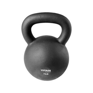 Titan Fitness 75 LB Cast Iron Kettlebell, Single Piece Casting, LB Markings - Picture 1 of 5