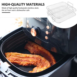 Air Fryer Rack 2 Layer Air Fryer Dehydrator Rack Stainless Steel Grill¤ - Picture 1 of 12