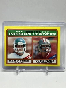 1986 Topps NFL Passing Leaders Joe Montana / Ken O'Brien #225 Set Break NM-MINT - Picture 1 of 2