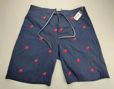 Pantalones Cortos de Natación Cremieux Para Hombre Medianos Cremallera Azul/Floral Forrados 4" "NUEVOS" Foto 1 de 4