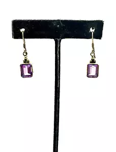 BD39 925 Sterling Silber und Amethyst Ohrhänger - Bild 1 von 6