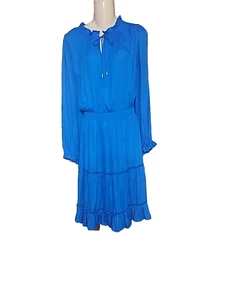 Skies Are Blue Curvy Anthropologie Size 1X Blue Tiered Ruffle Boho Bridal Shower - Picture 1 of 14
