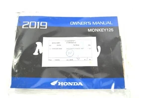 HONDA Monkey 125 2019 Owner's Manual w Motorcycle Riding Tips Booklet EXC E123 - Picture 1 of 4