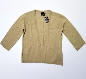 Noelle Cardigan Sweater Women's Small(8-10) Khaki Knitted Open Front Long Sleeve - Picture 1 of 14