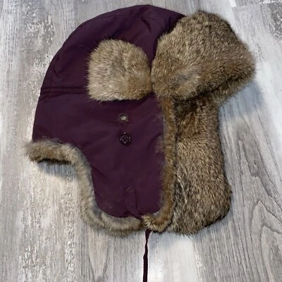 Paul Leinburd SOMBRERO TRAMPERO Gorra Corona Borde Piel de Conejo Púrpura Foto 1 de 4