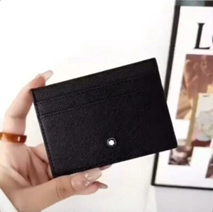 New Card Pack Real Leather Card Case Mini Bank Card Holder Black IT - Foto 1 di 4