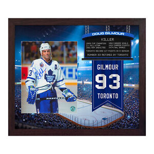 Doug Gilmour Signed Toronto Retired Number Graphic 23x27 Frame
