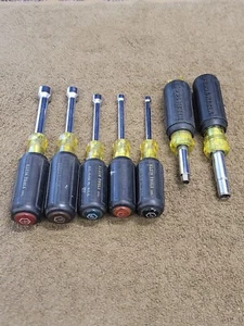 Klein 630 32527 32477 Nutdriver Nut Bit Driver Set Sae 1/2" 7/16 1/4 11/32 3/16 - Picture 1 of 10