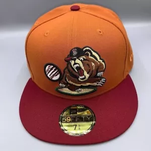 Fresno Grizzlies Hat Men 7 5/8 Orange Green 59Fifty New Era MiLB Fitted Cap New - Picture 1 of 8