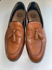 H by Hudson Men's Slip On Tassel Tan Leather Loafer  44UK  11 US Great Condition