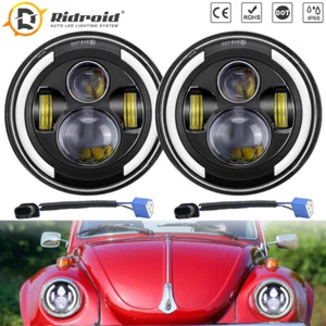 7inch LED Headlights Halo DRL High Low Sealed Beam For VW Bug Beetle 1967-1979 - Picture 1 of 18