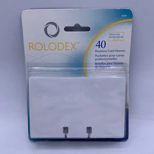 Rolodex 67691 40 Transparent Business Card Protectors Sleeves Brand New - Picture 1 of 3