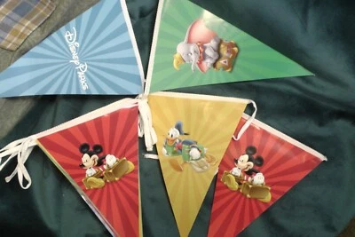 12x Disney París Mickey Mouse Fiesta de Cumpleaños Bandera Decoración Banderín Foto 1 de 4