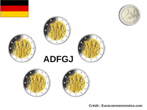 Prévente 5 x 2 Euros Commémorative Allemagne 2024 Paulskirchenverfassung UNC