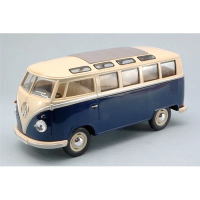 KINSMART 1:24 DIE CAST VOLKSWAGEN  VW SAMBA BUS 1962  BLU E CREMA   ART   KT7005 - Immagine 1 di 3