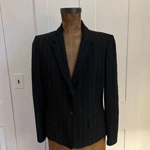 Ann Taylor Blue with Stripes Women's Sport Jacket - Buttons/Pockets -Size 10/P - Picture 1 of 13