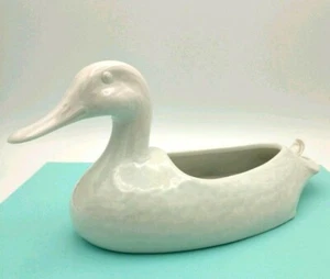 Schirnding Bavaria White Glazed Ceramic Duck Planter Dish W. Germany - Picture 1 of 11