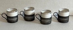 Veracruz Pedreira Brazil Porcelain Demitasse Espresso Mugs with Holders Set of 4 - Picture 1 of 20
