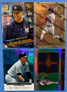 Derek Jeter Preferred Steel Gold, Pinnacle Inside Diamond, Tribute 4 Card Lot - Picture 1 of 2