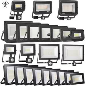 10W-500W LED Fluter Strahler Außen mit Bewegungsmelder 230V Flutlicht IP65 Lampe - Bild 1 von 49